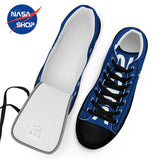 Chaussure homme à l'effigie de la nasa bleu avec sur la languette impression du logo nasa