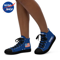 Chaussure NASA Femme avec logo worm sur l'extérieur et la languette + logo drapeau usa  en toile style sneakers