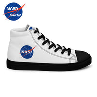 Chaussure NASA femme logo meatball disponible de la taille 35 à 45, couleur blanche fabriqué sur mesure en toile très résistante