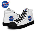 Chaussure NASA femme, logo meatball, oeillet face intérieur, lacet noir, haute en toile et logo meatball sur la languette