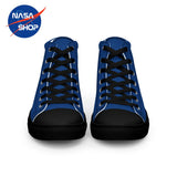 Chaussure * basket NASA Worm "Bleu" hautes en toile homme