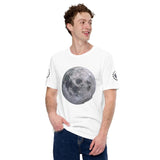 T Shirt de la lune blanc pour homme