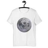 T Shirt avec photo de la lune sur fond blanc